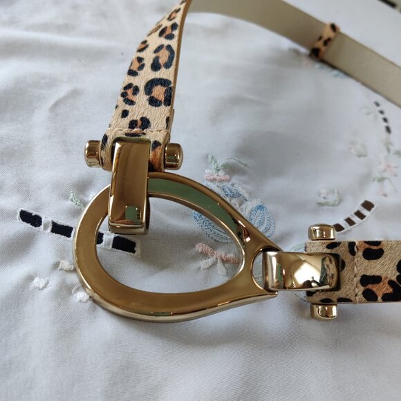 Leopard Print Genuine Calf Hair Belt *Self Adjustable Length* - Picture 6 of 8
